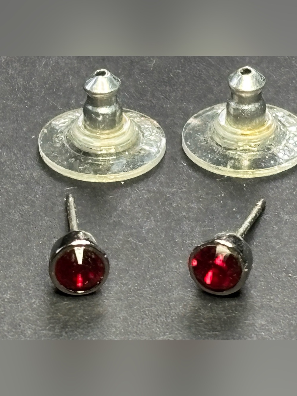 Classic Red Crystal Stud Earrings for Women